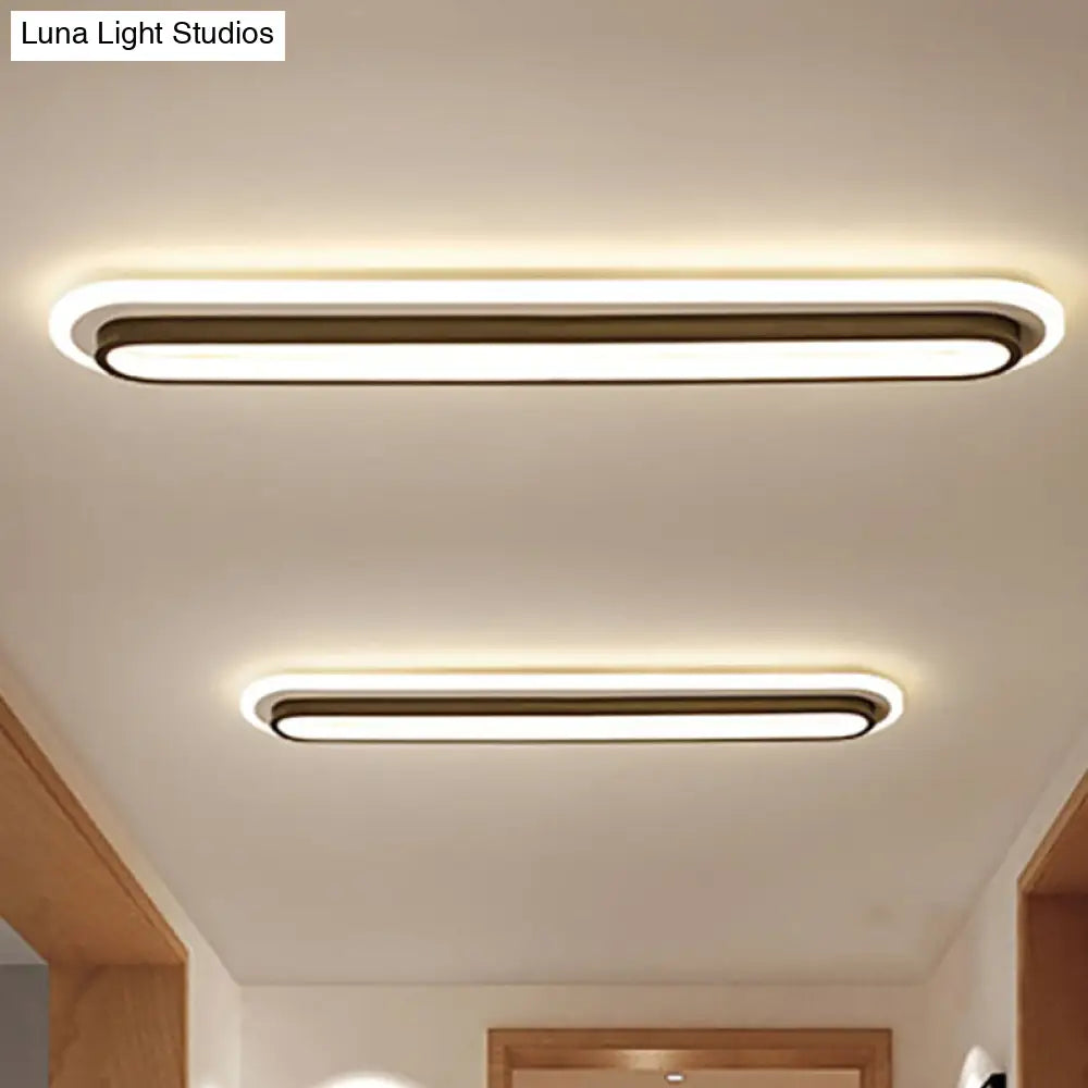 DecorBites™ DecorBites™ Contemporary LED Oval Ceiling Light with White/Warm Acrylic Diffuser - 19"/23"/31" Wide