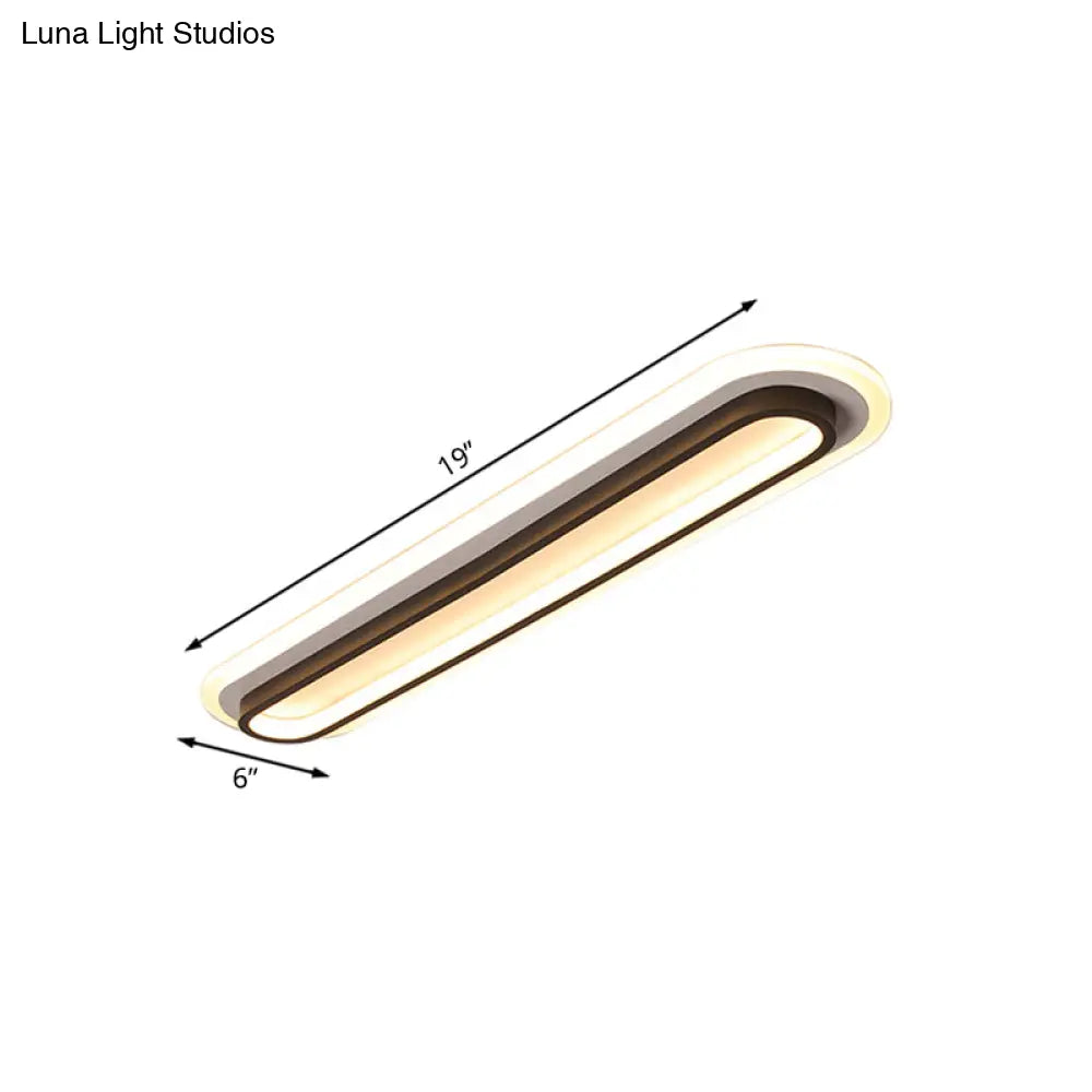 DecorBites™ DecorBites™ Contemporary LED Oval Ceiling Light with White/Warm Acrylic Diffuser - 19"/23"/31" Wide