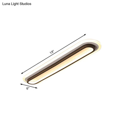 DecorBites™ DecorBites™ Contemporary LED Oval Ceiling Light with White/Warm Acrylic Diffuser - 19"/23"/31" Wide