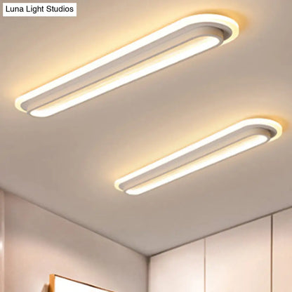 DecorBites™ DecorBites™ Contemporary LED Oval Ceiling Light with White/Warm Acrylic Diffuser - 19"/23"/31" Wide