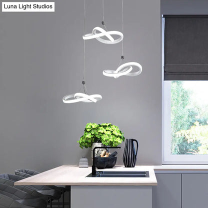 Contemporary LED Pendant Chandelier: Seamless Metal Suspension Light in Warm/White