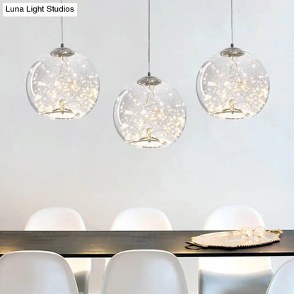 Contemporary LED Pendant Light with Amber/Smoke Grey Glass Globe/Cylinder/Oval - Ideal for Living Room