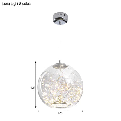 Contemporary LED Pendant Light with Amber/Smoke Grey Glass Globe/Cylinder/Oval - Ideal for Living Room