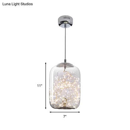 Contemporary LED Pendant Light with Amber/Smoke Grey Glass Globe/Cylinder/Oval - Ideal for Living Room