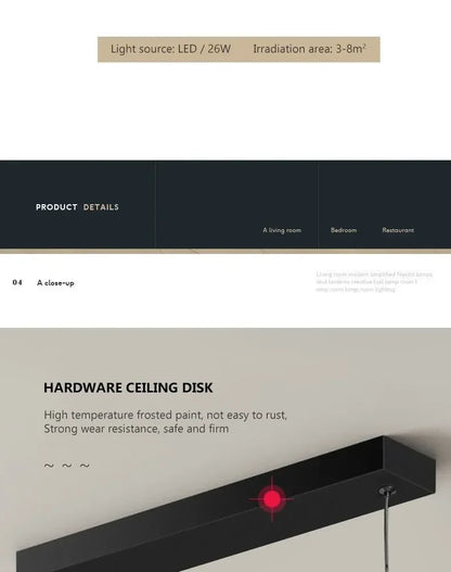 Contemporary LED Pendant Lights 2-Head 90cm