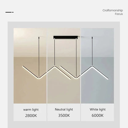 Contemporary LED Pendant Lights 2-Head 90cm