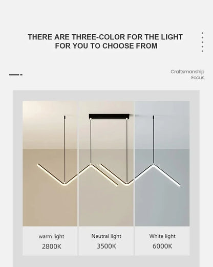 Contemporary LED Pendant Lights 2-Head 90cm