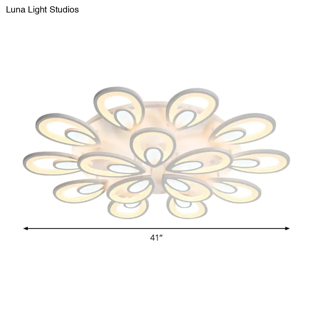 Lámpara de techo empotrada DecorBites™ Contemporary LED con forma de pétalo: 6/12/15 luces, luz cálida/blanca/natural, iluminación de techo blanca