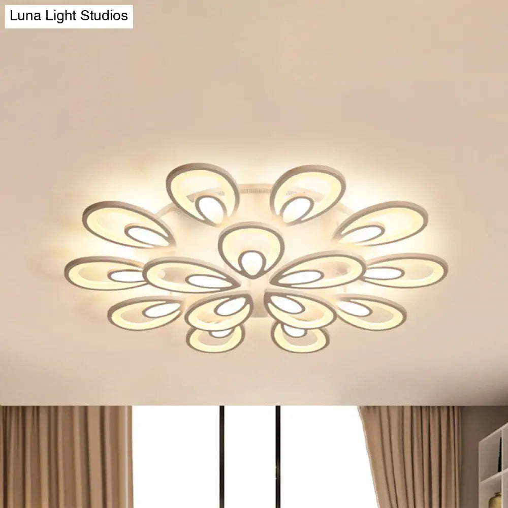 Lámpara de techo empotrada DecorBites™ Contemporary LED con forma de pétalo: 6/12/15 luces, luz cálida/blanca/natural, iluminación de techo blanca