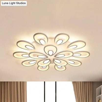 Lámpara de techo empotrada DecorBites™ Contemporary LED con forma de pétalo: 6/12/15 luces, luz cálida/blanca/natural, iluminación de techo blanca
