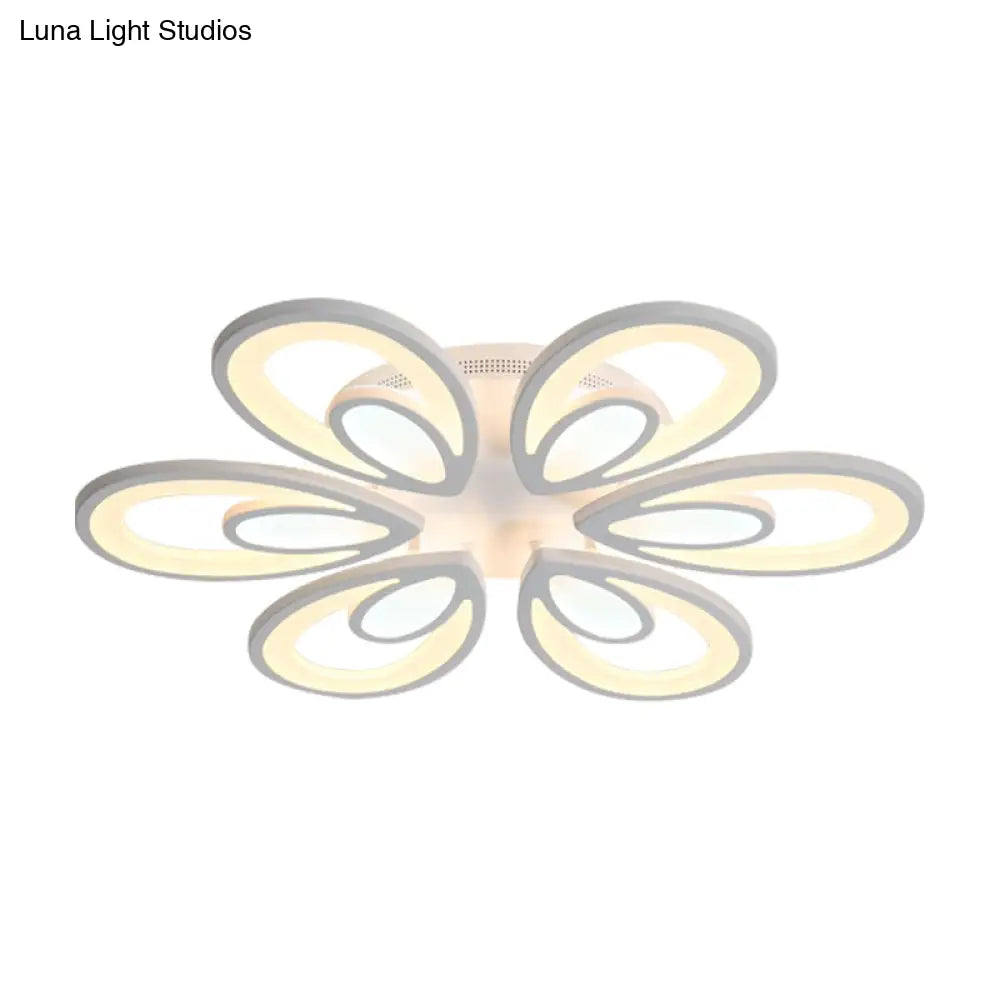 Lámpara de techo empotrada DecorBites™ Contemporary LED con forma de pétalo: 6/12/15 luces, luz cálida/blanca/natural, iluminación de techo blanca