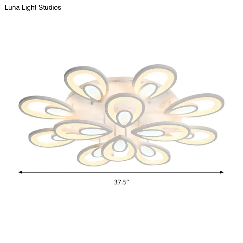Lámpara de techo empotrada DecorBites™ Contemporary LED con forma de pétalo: 6/12/15 luces, luz cálida/blanca/natural, iluminación de techo blanca