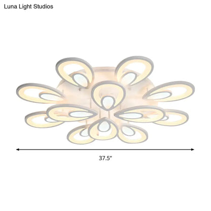Lámpara de techo empotrada DecorBites™ Contemporary LED con forma de pétalo: 6/12/15 luces, luz cálida/blanca/natural, iluminación de techo blanca