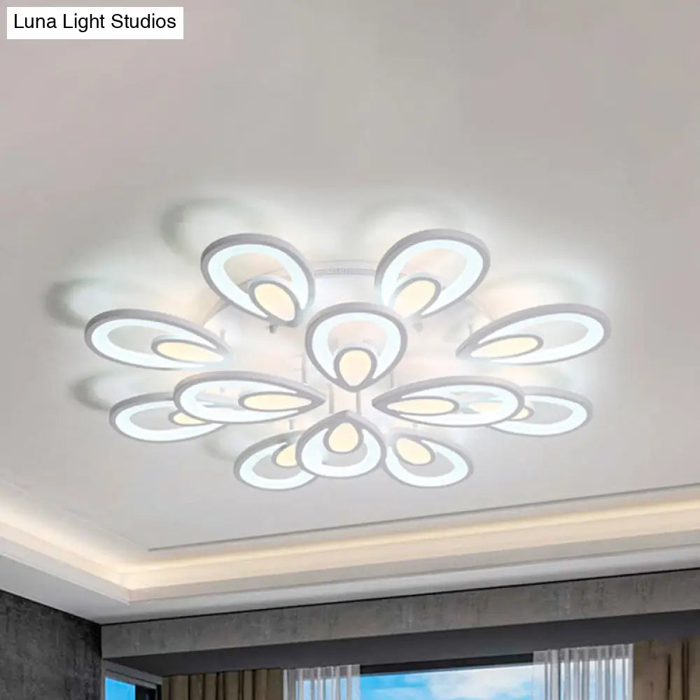 Lámpara de techo empotrada DecorBites™ Contemporary LED con forma de pétalo: 6/12/15 luces, luz cálida/blanca/natural, iluminación de techo blanca
