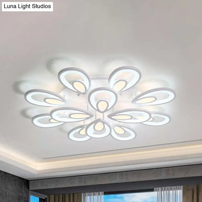 Lámpara de techo empotrada DecorBites™ Contemporary LED con forma de pétalo: 6/12/15 luces, luz cálida/blanca/natural, iluminación de techo blanca