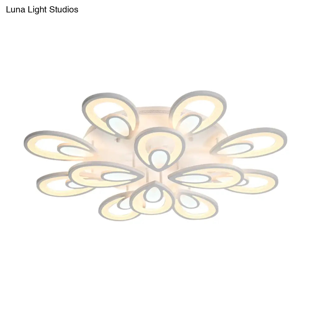 Lámpara de techo empotrada DecorBites™ Contemporary LED con forma de pétalo: 6/12/15 luces, luz cálida/blanca/natural, iluminación de techo blanca