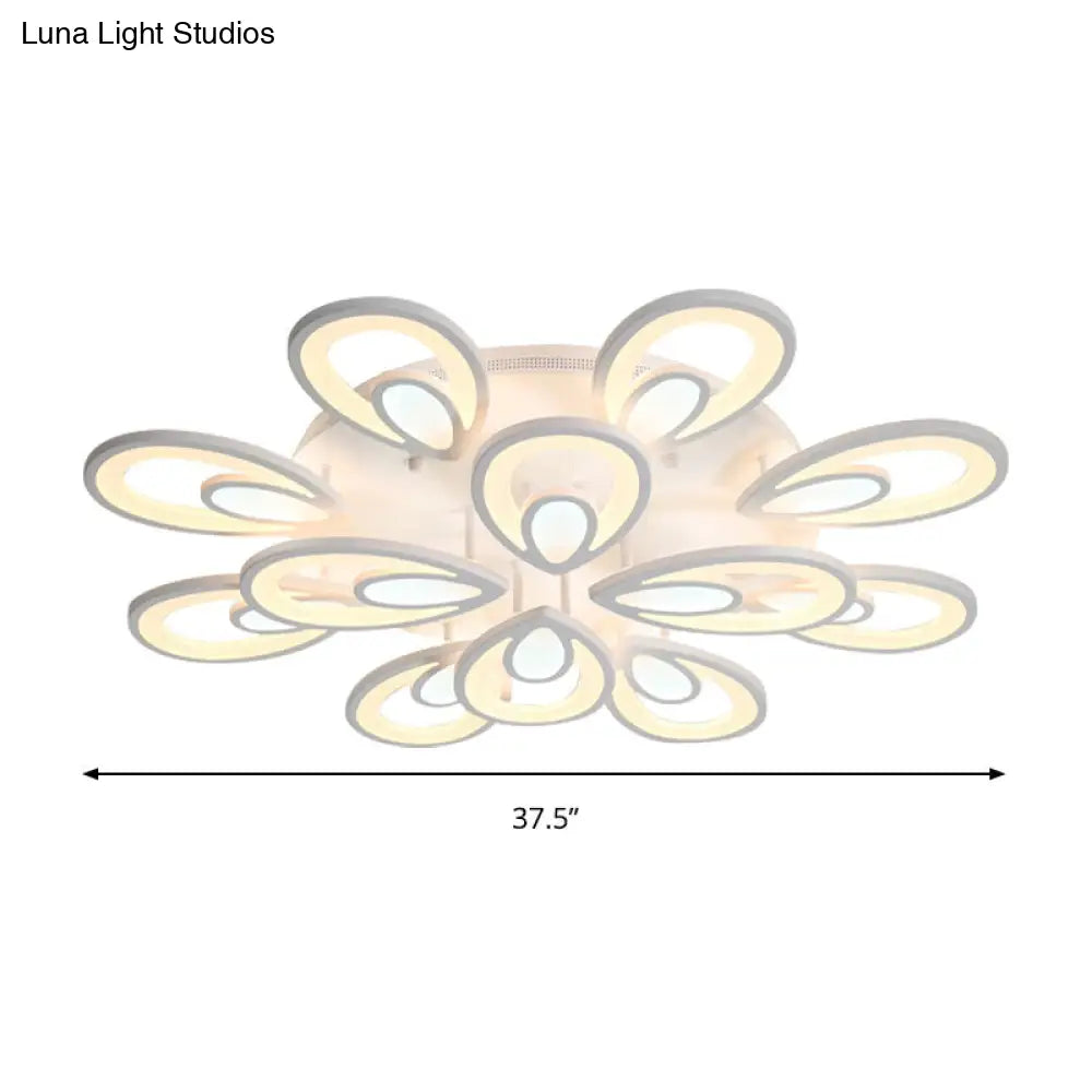 Lámpara de techo empotrada DecorBites™ Contemporary LED con forma de pétalo: 6/12/15 luces, luz cálida/blanca/natural, iluminación de techo blanca