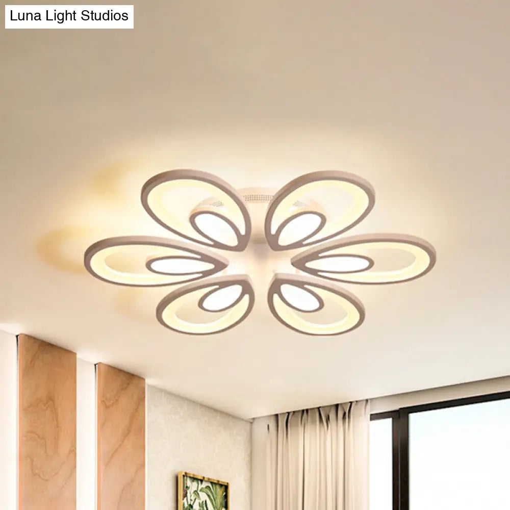 Lámpara de techo empotrada DecorBites™ Contemporary LED con forma de pétalo: 6/12/15 luces, luz cálida/blanca/natural, iluminación de techo blanca