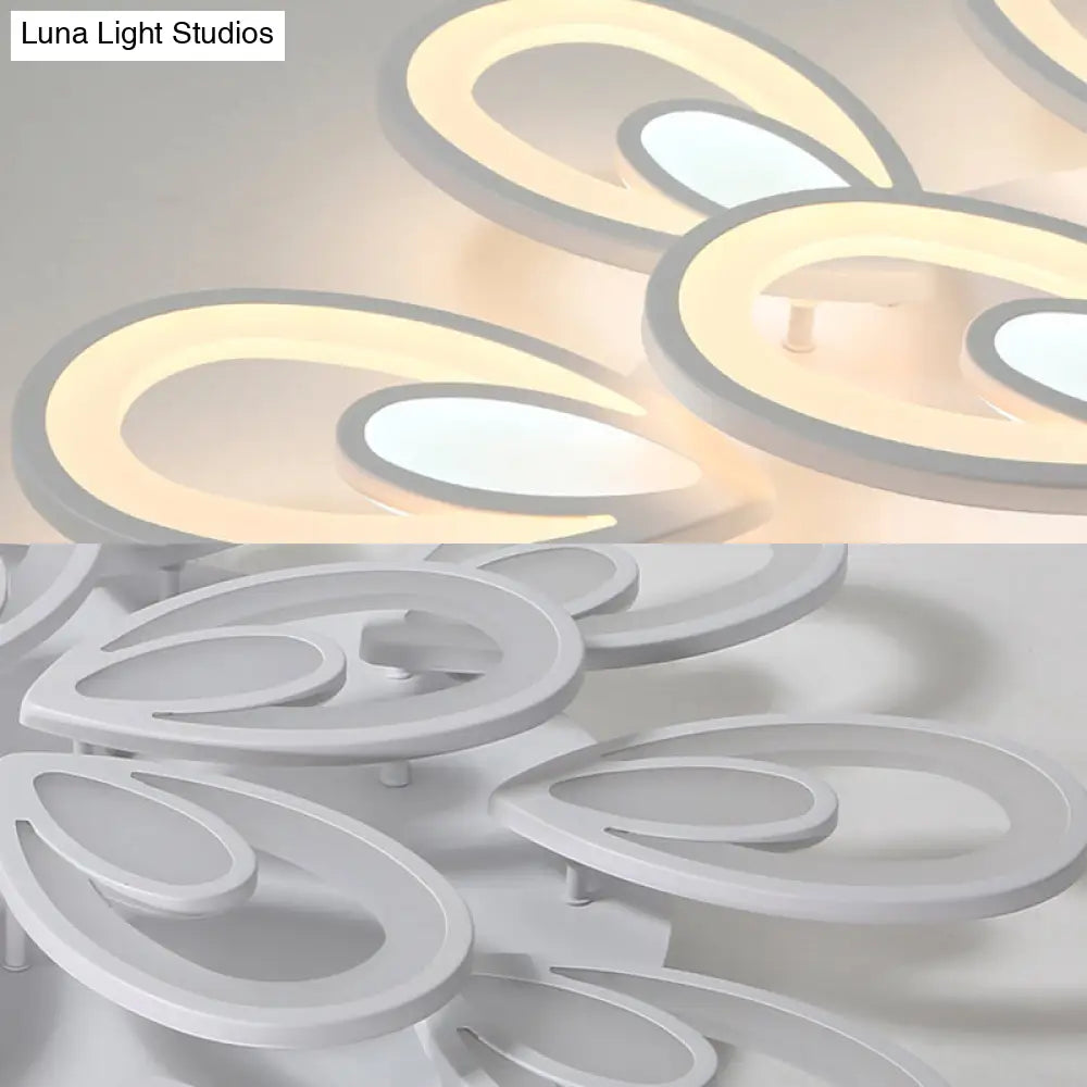 Lámpara de techo empotrada DecorBites™ Contemporary LED con forma de pétalo: 6/12/15 luces, luz cálida/blanca/natural, iluminación de techo blanca