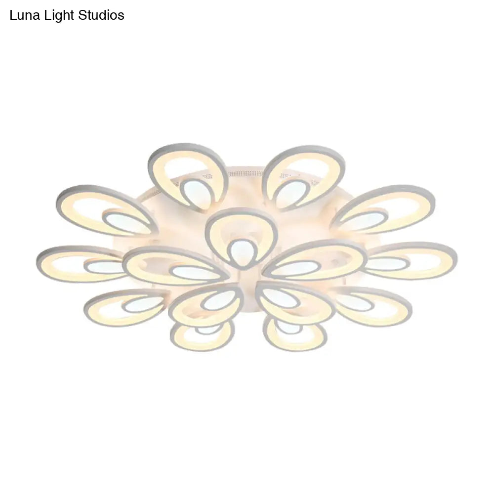 Lámpara de techo empotrada DecorBites™ Contemporary LED con forma de pétalo: 6/12/15 luces, luz cálida/blanca/natural, iluminación de techo blanca