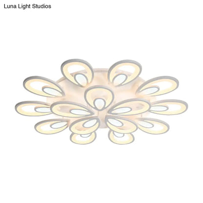Lámpara de techo empotrada DecorBites™ Contemporary LED con forma de pétalo: 6/12/15 luces, luz cálida/blanca/natural, iluminación de techo blanca