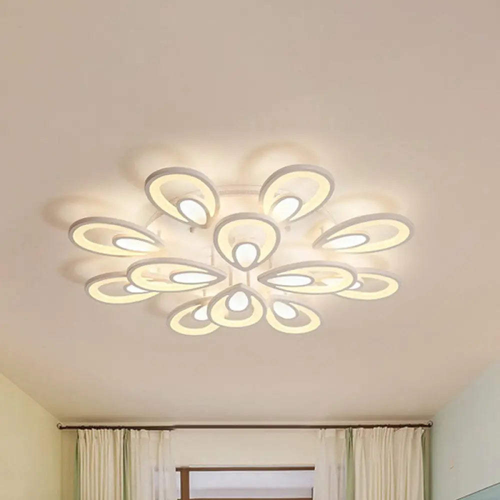 Lámpara de techo empotrada DecorBites™ Contemporary LED con forma de pétalo: 6/12/15 luces, luz cálida/blanca/natural, iluminación de techo blanca