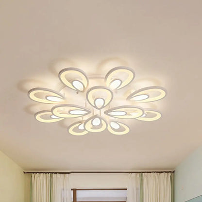 Lámpara de techo empotrada DecorBites™ Contemporary LED con forma de pétalo: 6/12/15 luces, luz cálida/blanca/natural, iluminación de techo blanca