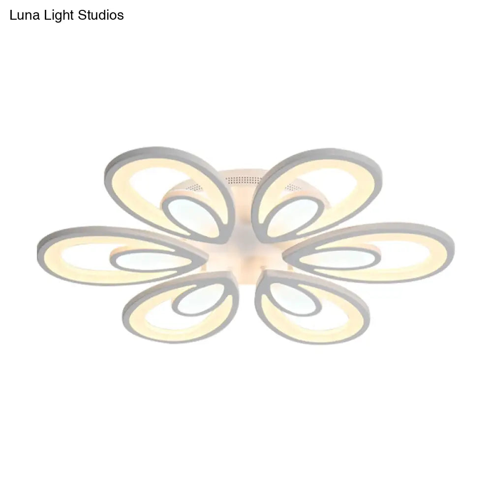 Lámpara de techo empotrada DecorBites™ Contemporary LED con forma de pétalo: 6/12/15 luces, luz cálida/blanca/natural, iluminación de techo blanca