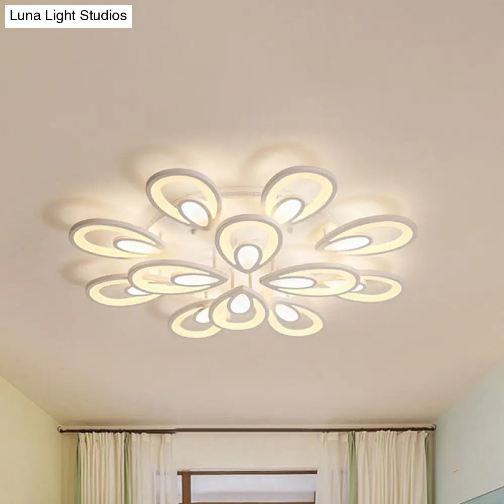 Lámpara de techo empotrada DecorBites™ Contemporary LED con forma de pétalo: 6/12/15 luces, luz cálida/blanca/natural, iluminación de techo blanca
