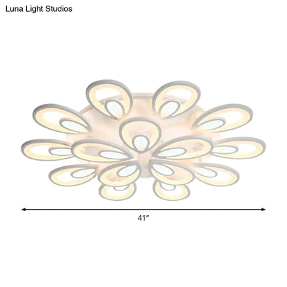 Lámpara de techo empotrada DecorBites™ Contemporary LED con forma de pétalo: 6/12/15 luces, luz cálida/blanca/natural, iluminación de techo blanca