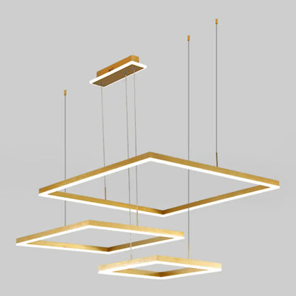 Contemporary LED Rhombus Chandelier Pendant Light with Acrylic Layers for Living Room