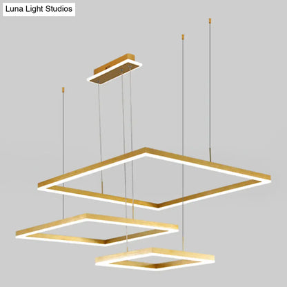 Contemporary LED Rhombus Chandelier Pendant Light with Acrylic Layers for Living Room