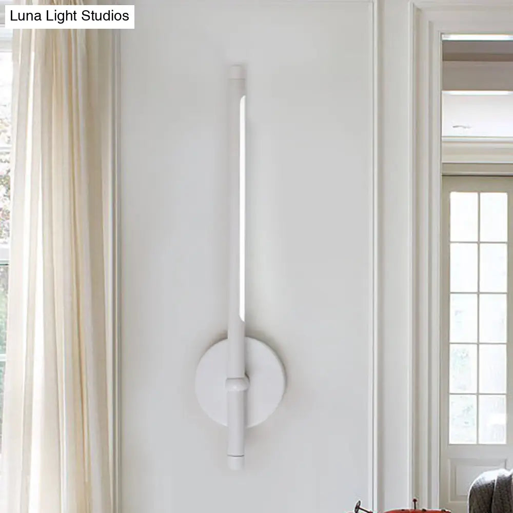 Aplique de pared LED contemporáneo DecorBites™ - Pantalla de metal y acrílico - Montaje tubular en pared blanco/negro - Luz cálida/blanca