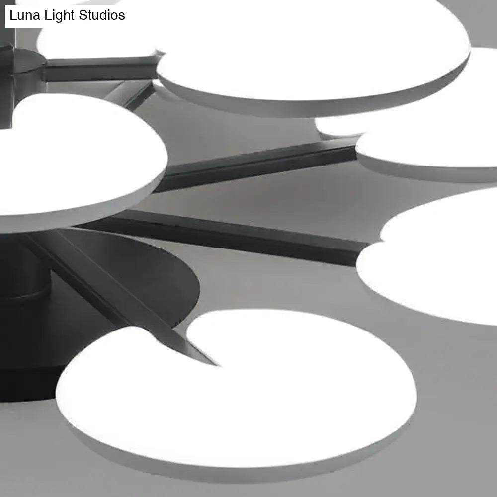 DecorBites™ مصباح LED عصري نصف سقفي - مصباح سقف دائري أكريليك لغرفة الطعام باللون الأسود