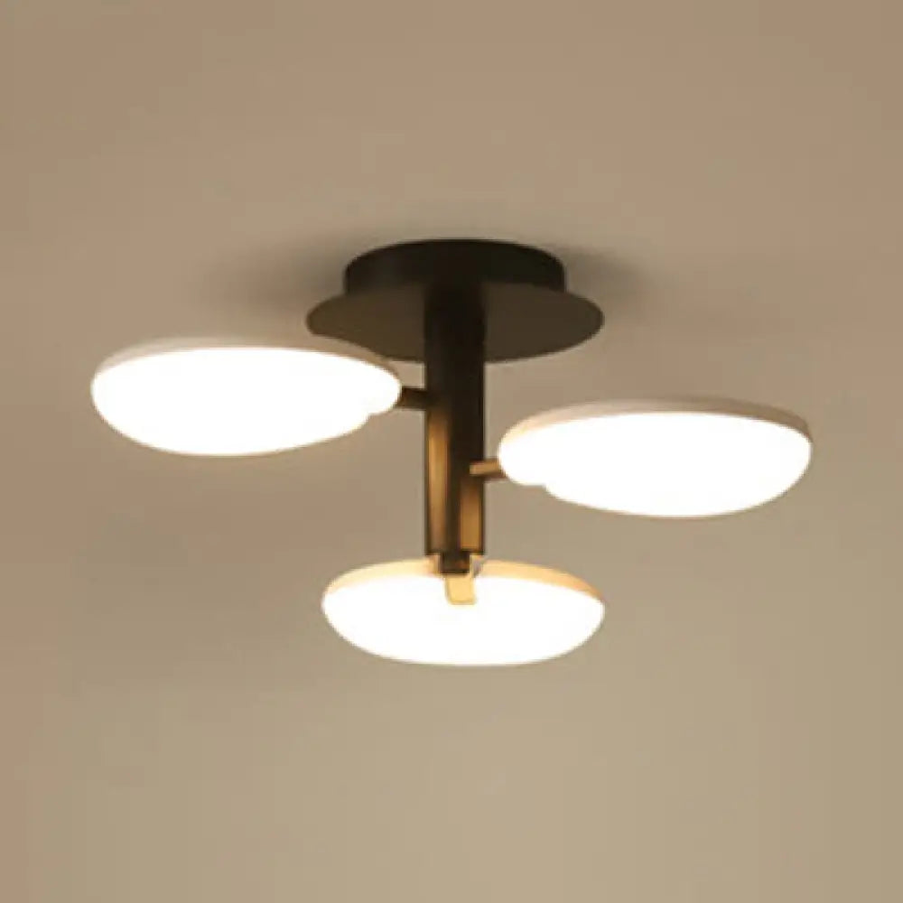 DecorBites™ مصباح LED عصري نصف سقفي - مصباح سقف دائري أكريليك لغرفة الطعام باللون الأسود