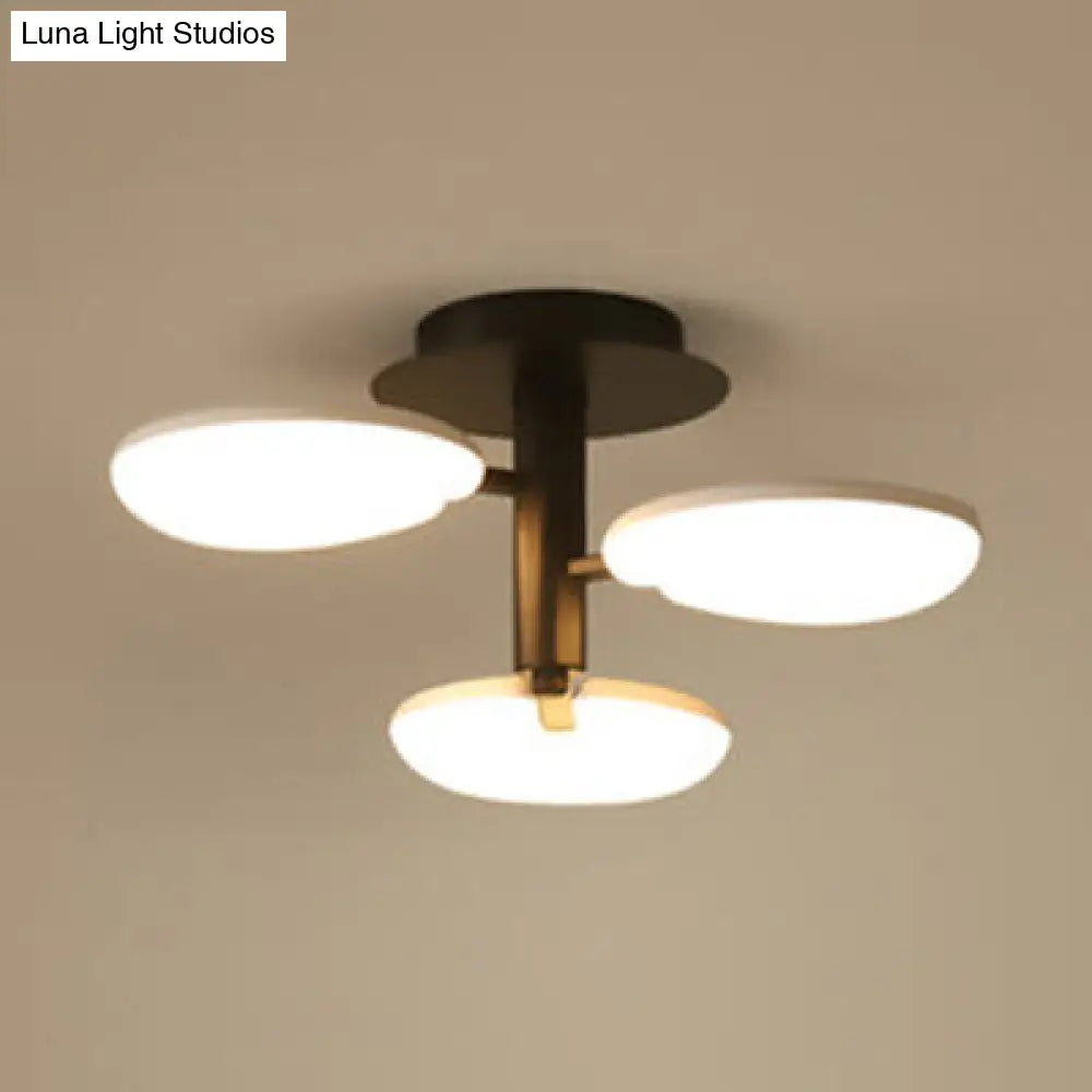 DecorBites™ مصباح LED عصري نصف سقفي - مصباح سقف دائري أكريليك لغرفة الطعام باللون الأسود