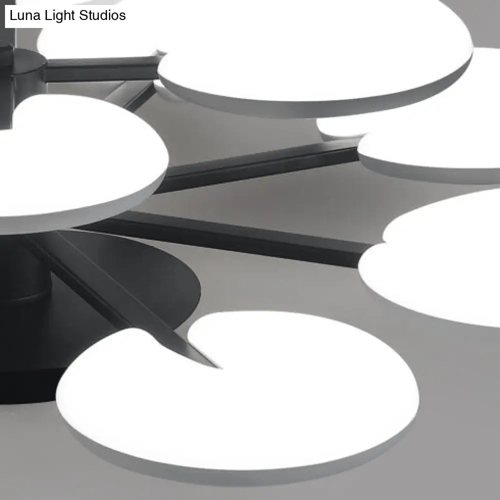 DecorBites™ مصباح LED عصري نصف سقفي - مصباح سقف دائري أكريليك لغرفة الطعام باللون الأسود