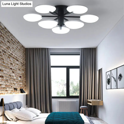 DecorBites™ مصباح LED عصري نصف سقفي - مصباح سقف دائري أكريليك لغرفة الطعام باللون الأسود