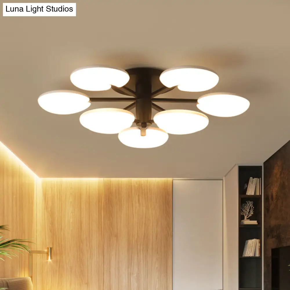 DecorBites™ مصباح LED عصري نصف سقفي - مصباح سقف دائري أكريليك لغرفة الطعام باللون الأسود