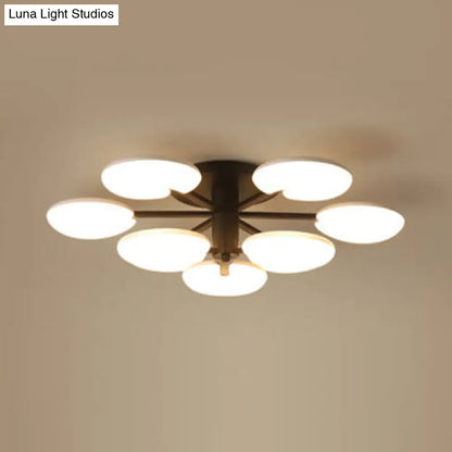 DecorBites™ مصباح LED عصري نصف سقفي - مصباح سقف دائري أكريليك لغرفة الطعام باللون الأسود