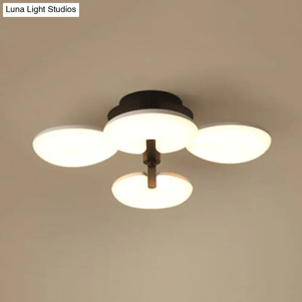 DecorBites™ مصباح LED عصري نصف سقفي - مصباح سقف دائري أكريليك لغرفة الطعام باللون الأسود