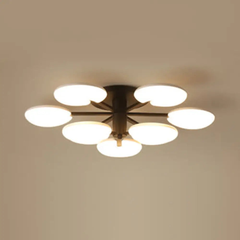 DecorBites™ مصباح LED عصري نصف سقفي - مصباح سقف دائري أكريليك لغرفة الطعام باللون الأسود