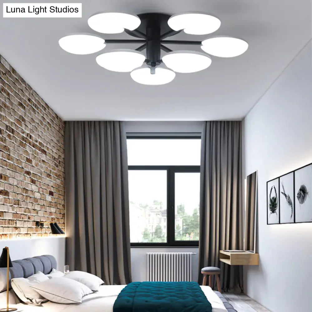 DecorBites™ مصباح LED عصري نصف سقفي - مصباح سقف دائري أكريليك لغرفة الطعام باللون الأسود