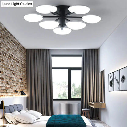 DecorBites™ مصباح LED عصري نصف سقفي - مصباح سقف دائري أكريليك لغرفة الطعام باللون الأسود