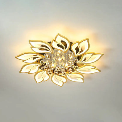 DecorBites™ DecorBites™ Contemporary LED Semi Flush Mount Ceiling Light with Crystal Ball - Gold Finish