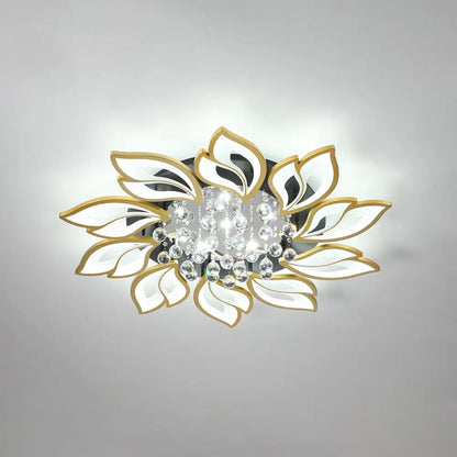 DecorBites™ DecorBites™ Contemporary LED Semi Flush Mount Ceiling Light with Crystal Ball - Gold Finish