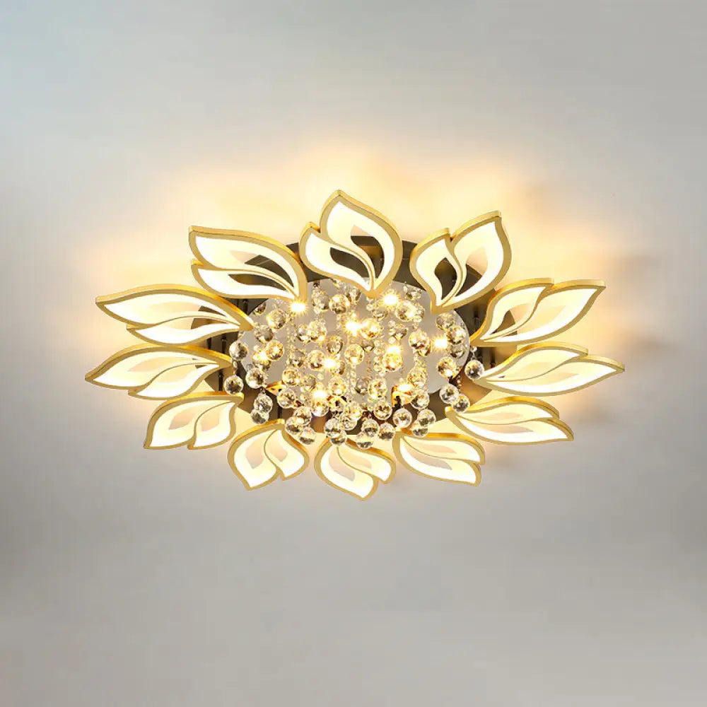 DecorBites™ DecorBites™ Contemporary LED Semi Flush Mount Ceiling Light with Crystal Ball - Gold Finish