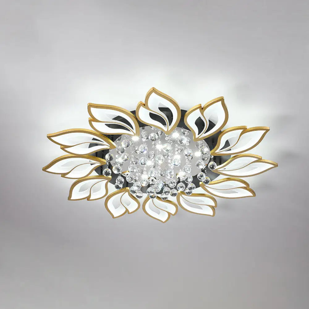 DecorBites™ DecorBites™ Contemporary LED Semi Flush Mount Ceiling Light with Crystal Ball - Gold Finish