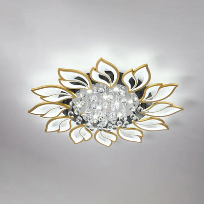 DecorBites™ DecorBites™ Contemporary LED Semi Flush Mount Ceiling Light with Crystal Ball - Gold Finish