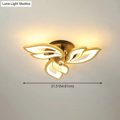 DecorBites™ DecorBites™ Contemporary LED Semi Flush Mount Ceiling Light with Crystal Ball - Gold Finish